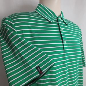 RLX Ralph Lauren Polo Green Striped Polo Shirt